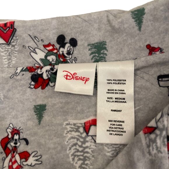 Disney Mickey and Friends Sleep Shirt Women's Medium Gray Winter Holiday - Picture 3 of 7